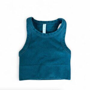 Alo Yoga Seamless Delight High Neck Bra Teal XS